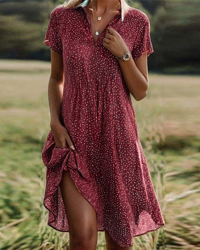 Drune | Lässiges Grünes Kleid mit Hemdkragen
