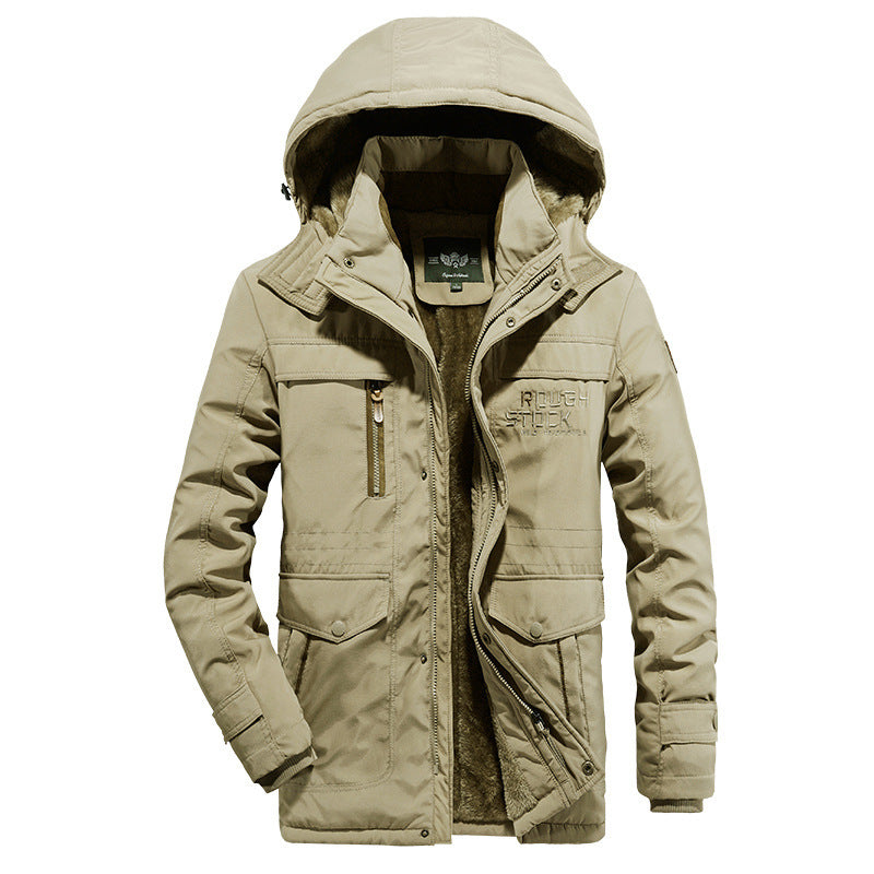 Herren Wetterfeste Parkajacke mit Kapuze Drune