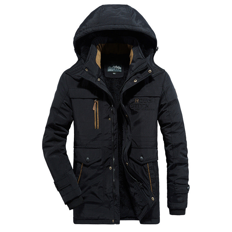 Herren Wetterfeste Parkajacke mit Kapuze Drune