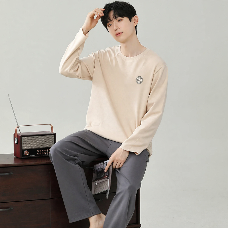 Herren-Pyjama-Set aus Modal, langärmelig