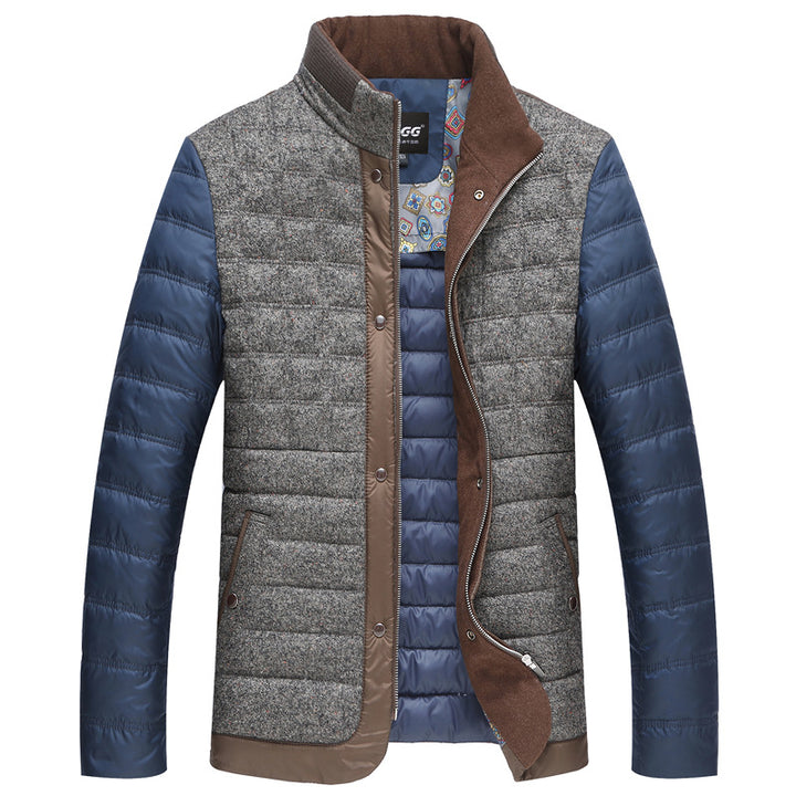 Herren Wattierte Kurzjacke mit Teddykragen und Wappenapplikation Drune