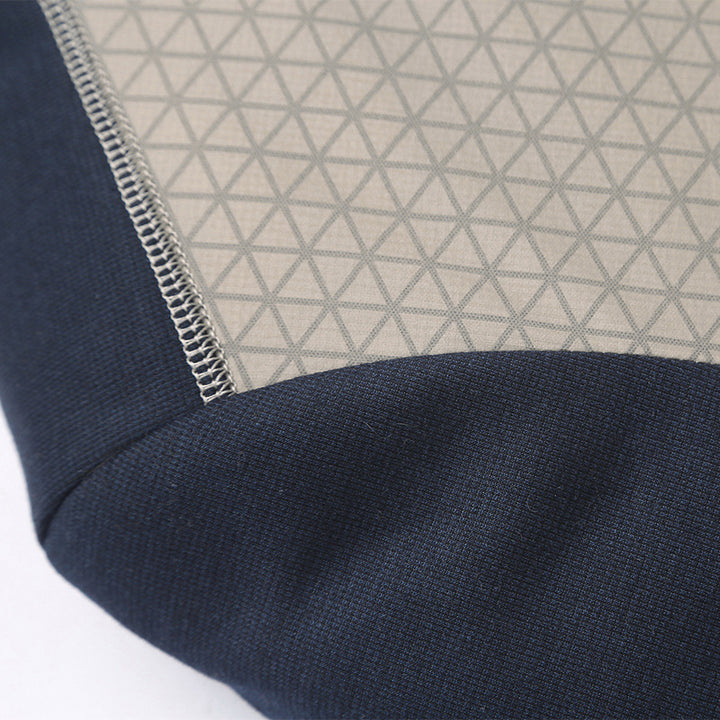 Herren Hybrid-Übergangsjacke mit gesteppter Front, Jersey-Ärmeln und Stehkragen Drune