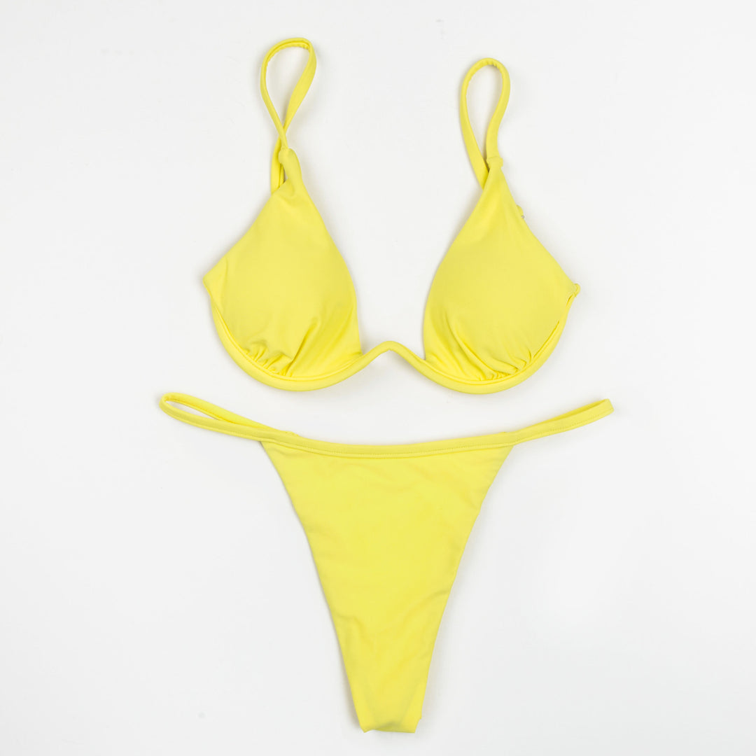 Damen Triangel-Bikini mit schimmerndem Oberteil und verstellbaren Trägern Drune