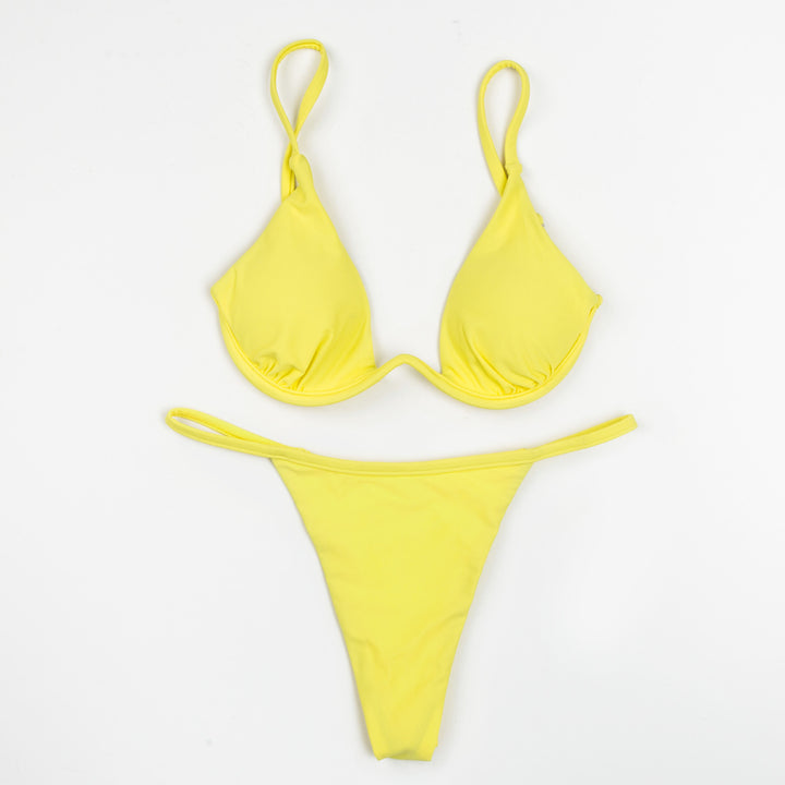 Damen Triangel-Bikini mit schimmerndem Oberteil und verstellbaren Trägern Drune