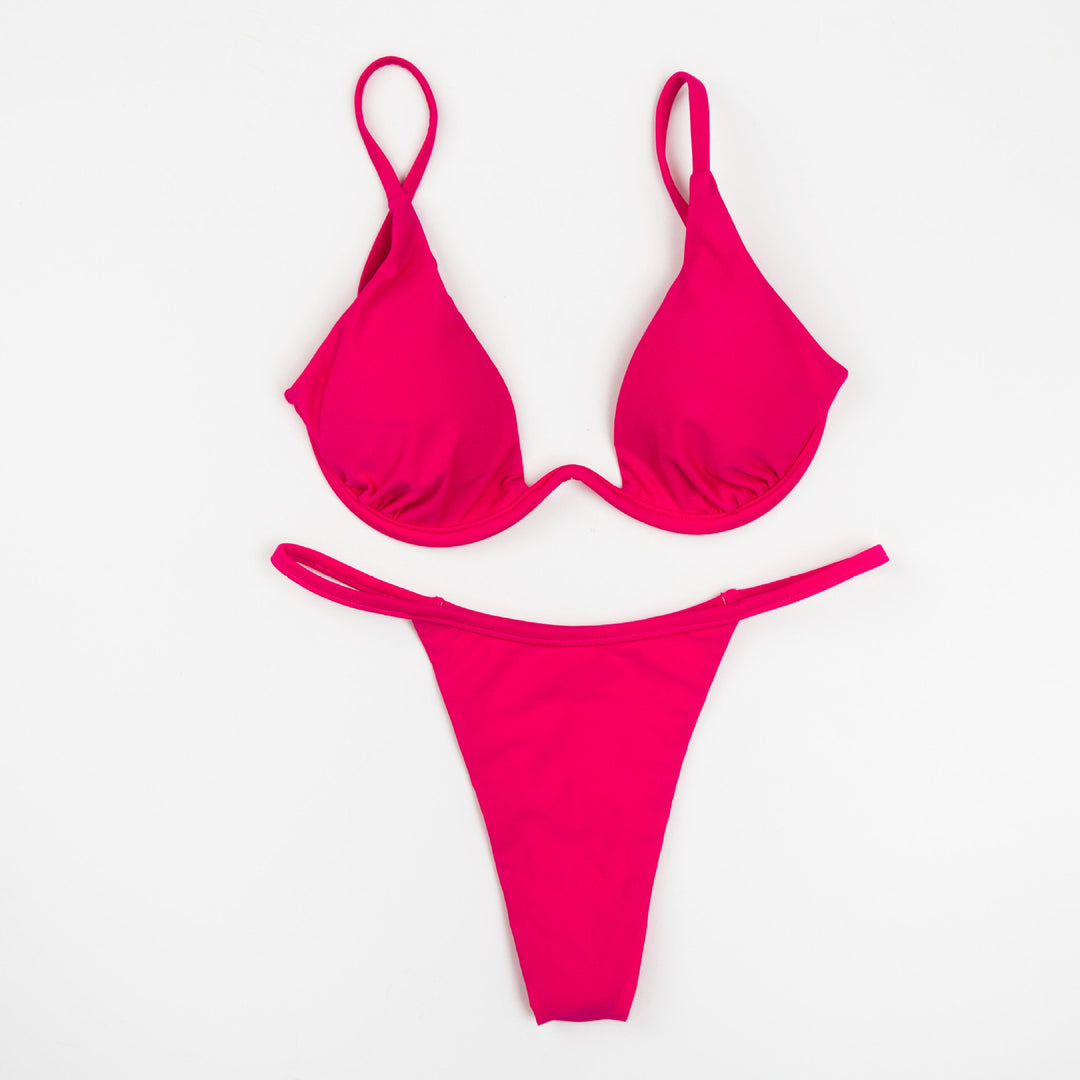 Damen Triangel-Bikini mit schimmerndem Oberteil und verstellbaren Trägern Drune