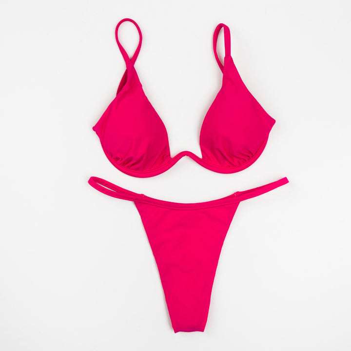 Damen Triangel-Bikini mit schimmerndem Oberteil und verstellbaren Trägern Drune