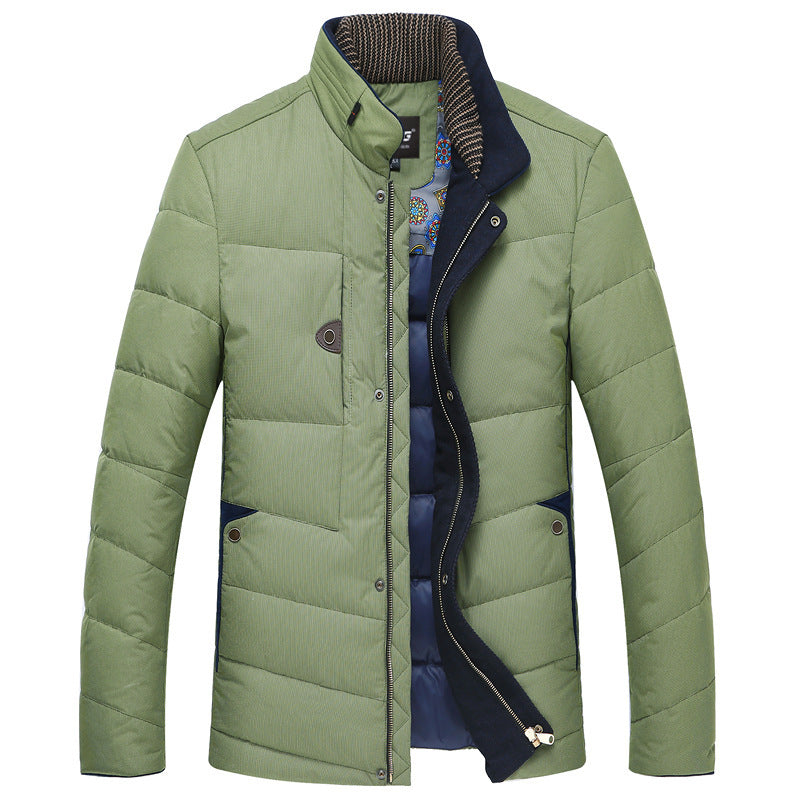 Herren Wattierte Kurzjacke mit Teddykragen und Wappenapplikation Drune