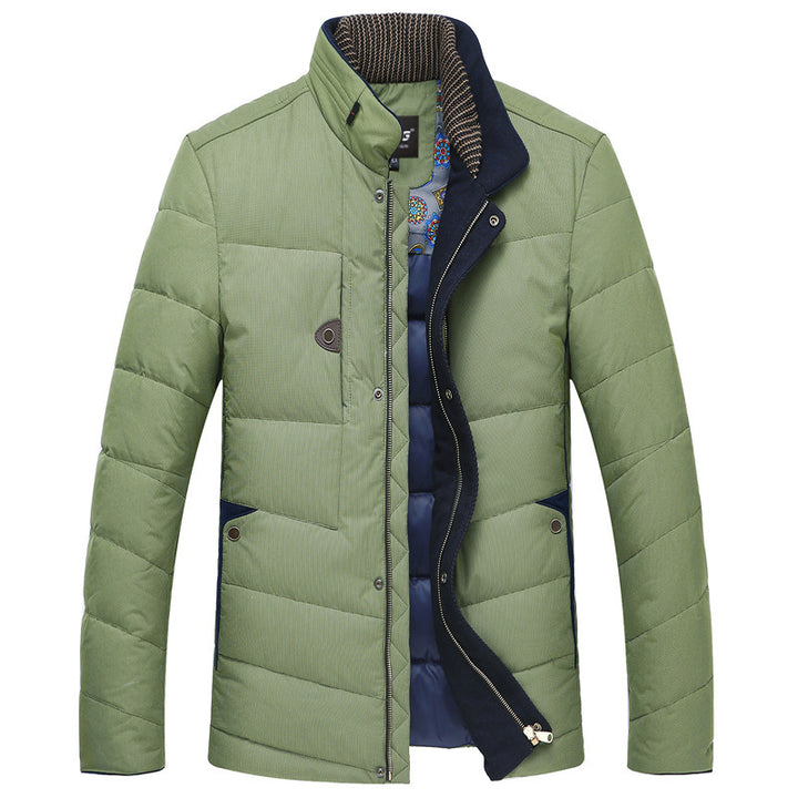 Herren Wattierte Kurzjacke mit Teddykragen und Wappenapplikation Drune