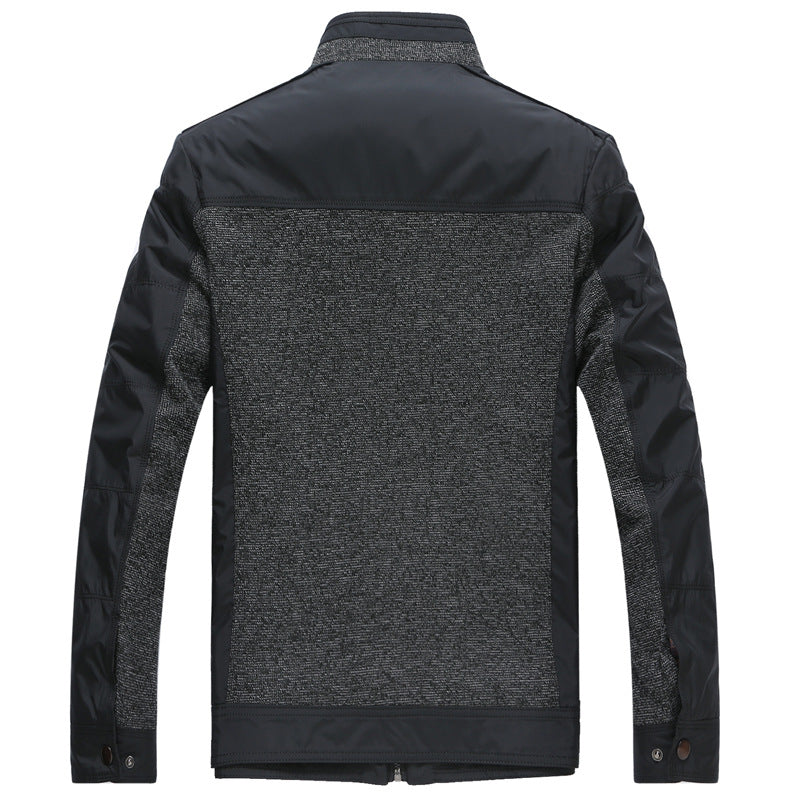 Herren Hybrid-Übergangsjacke mit gesteppter Frontpartie, Stehkragen und verdecktem Reißverschluss Drune