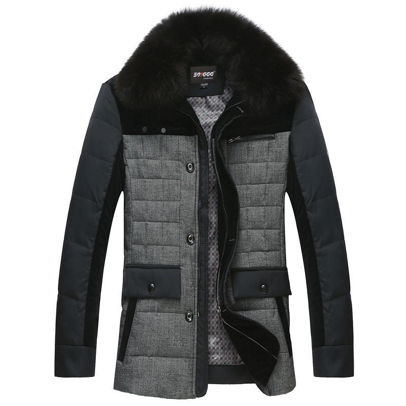 Herren Wattierte Kurzjacke mit Teddykragen und Wappenapplikation Drune