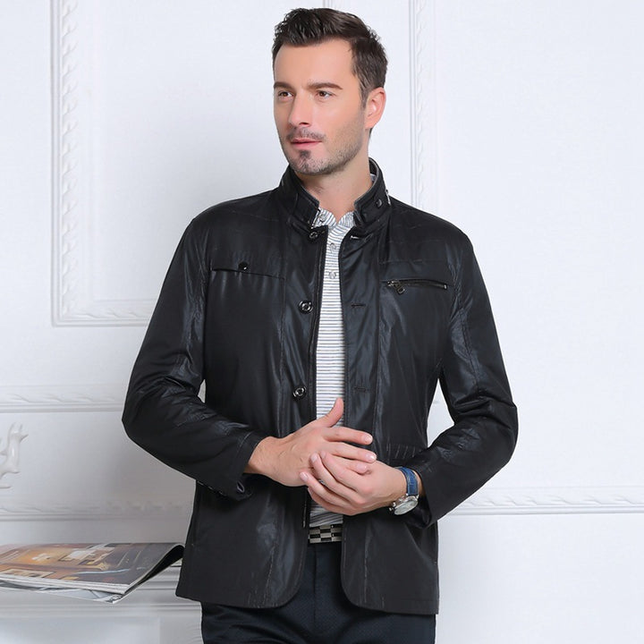 Herren Leichte Fieldjacke im City-Utility-Stil mit Stehkragen Drune