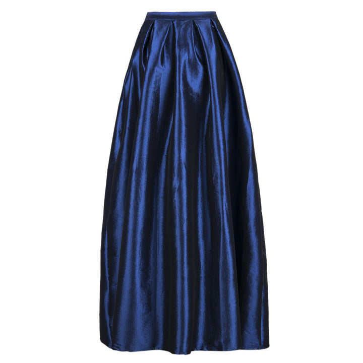 Damen Maxirock aus Satin mit hoher Taille & weitem Tellerrock Drune