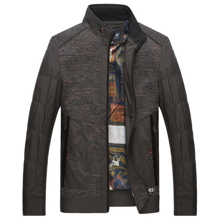 Herren Hybrid-Übergangsjacke mit gesteppter Frontpartie, Stehkragen und verdecktem Reißverschluss Drune