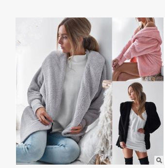 Damen Kuschelige Cardiganjacke mit weichem Fleece und legerem Schnitt Drune