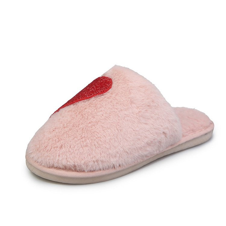Damen Flauschige Hausschuhe mit funkelndem Herz-Design Drune