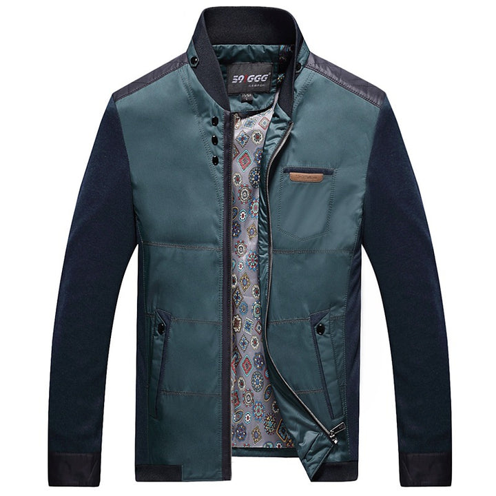 Herren Übergangsjacke mit Stehkragen und gemustertem Innenfutter Drune