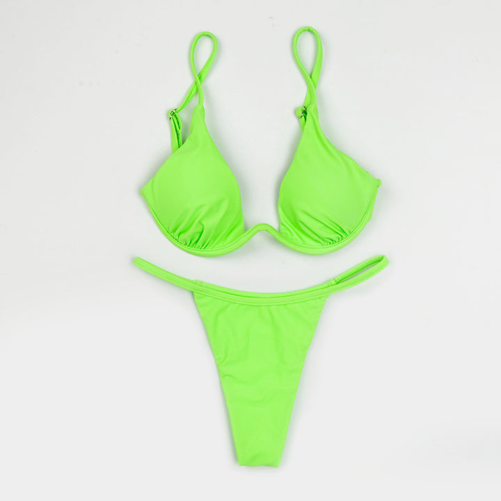 Damen Triangel-Bikini mit schimmerndem Oberteil und verstellbaren Trägern Drune