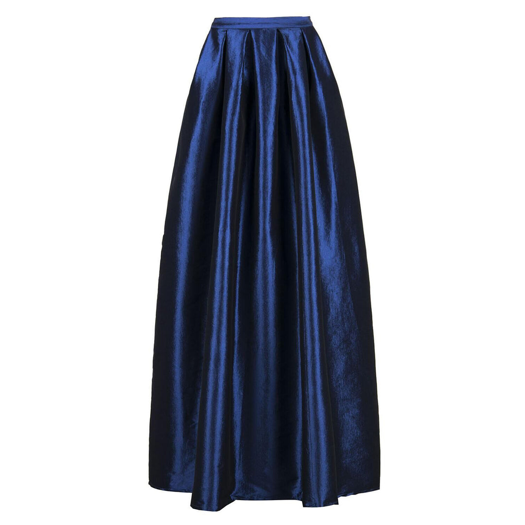 Damen Maxirock aus Satin mit hoher Taille & weitem Tellerrock Drune