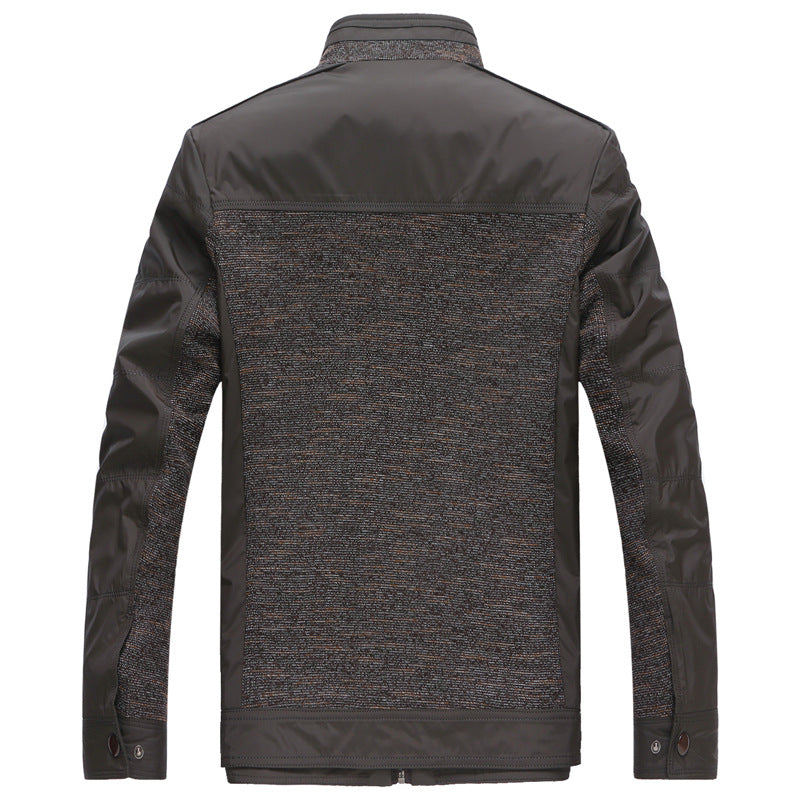 Herren Hybrid-Übergangsjacke mit gesteppter Frontpartie, Stehkragen und verdecktem Reißverschluss Drune