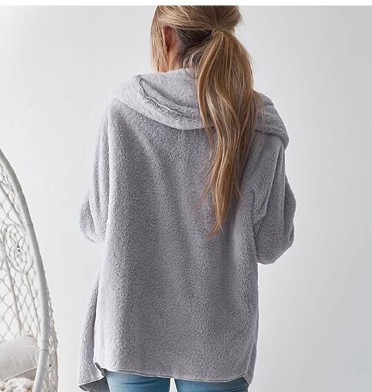 Damen Kuschelige Cardiganjacke mit weichem Fleece und legerem Schnitt Drune