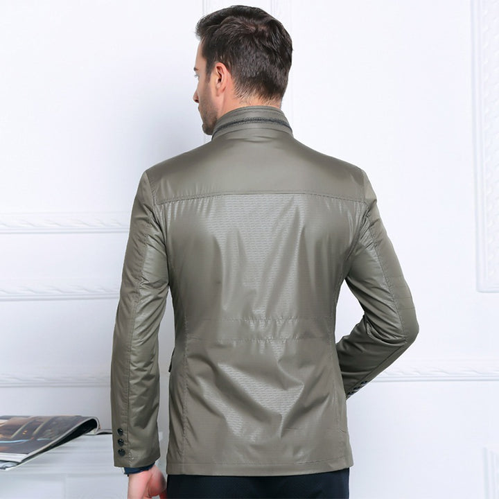Herren Leichte Fieldjacke im City-Utility-Stil mit Stehkragen Drune