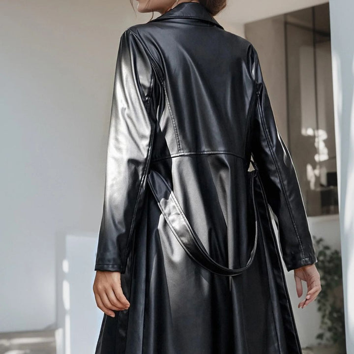 Drune | Kunstleder-Trenchcoat mit Gürtel