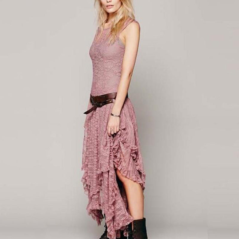Damen Festliches Kleid mit voluminösem Rock und raffinierten Rüschendetails Drune