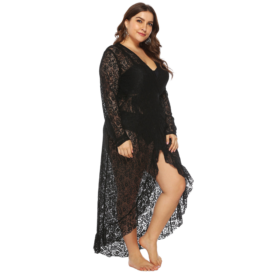 Damen eleganter Spitzen-Strandüberwurf Drune