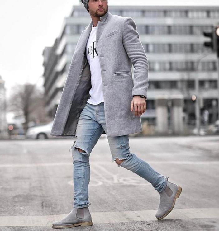 Herren eleganter Langmantel Drune