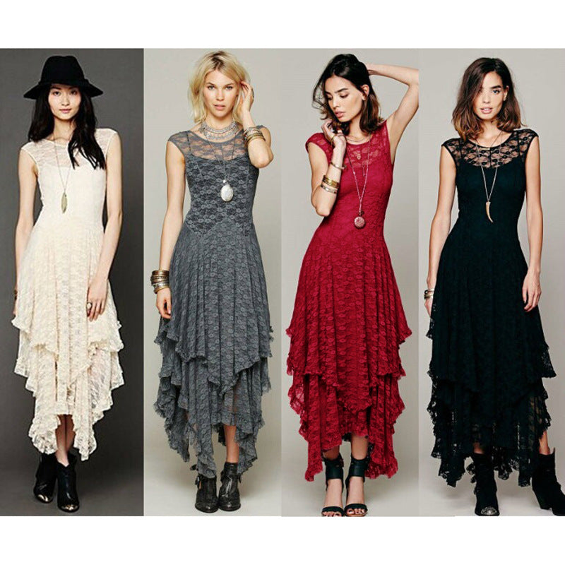 Damen Festliches Kleid mit voluminösem Rock und raffinierten Rüschendetails Drune