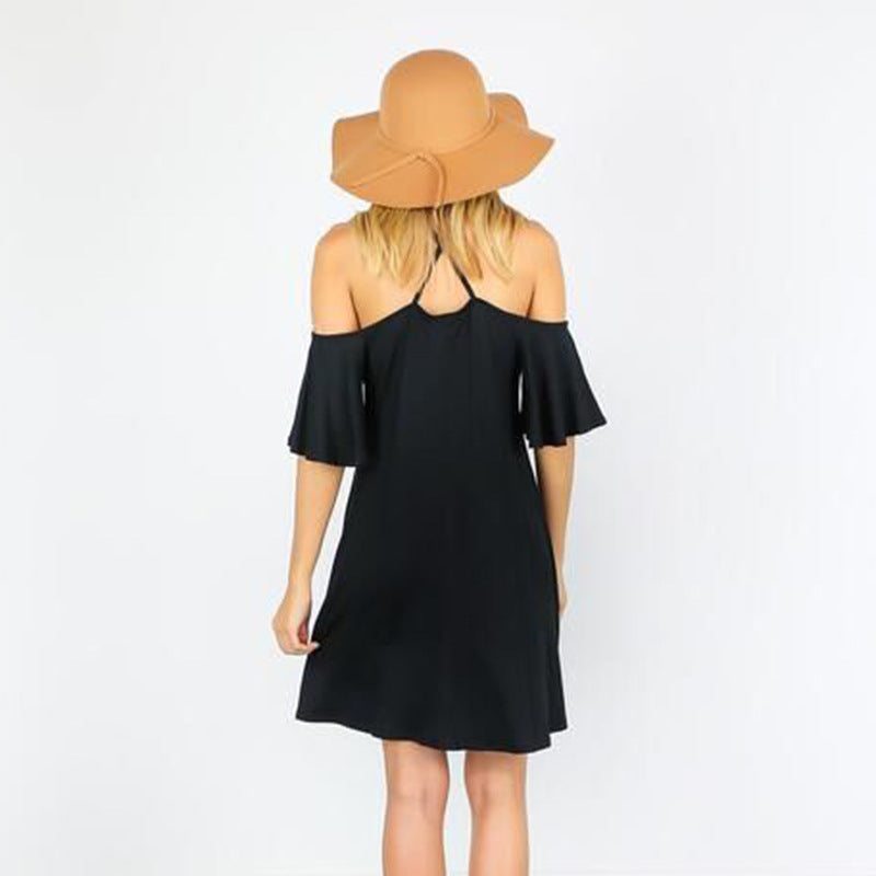 Damen Sommerliches Kleid mit schulterfreier Optik und fließendem Schnitt Drune