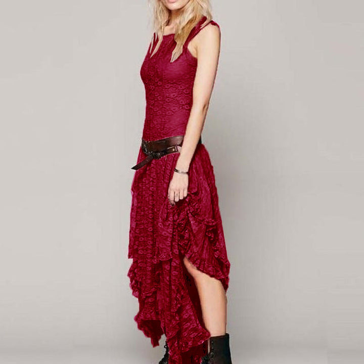 Damen Festliches Kleid mit voluminösem Rock und raffinierten Rüschendetails Drune