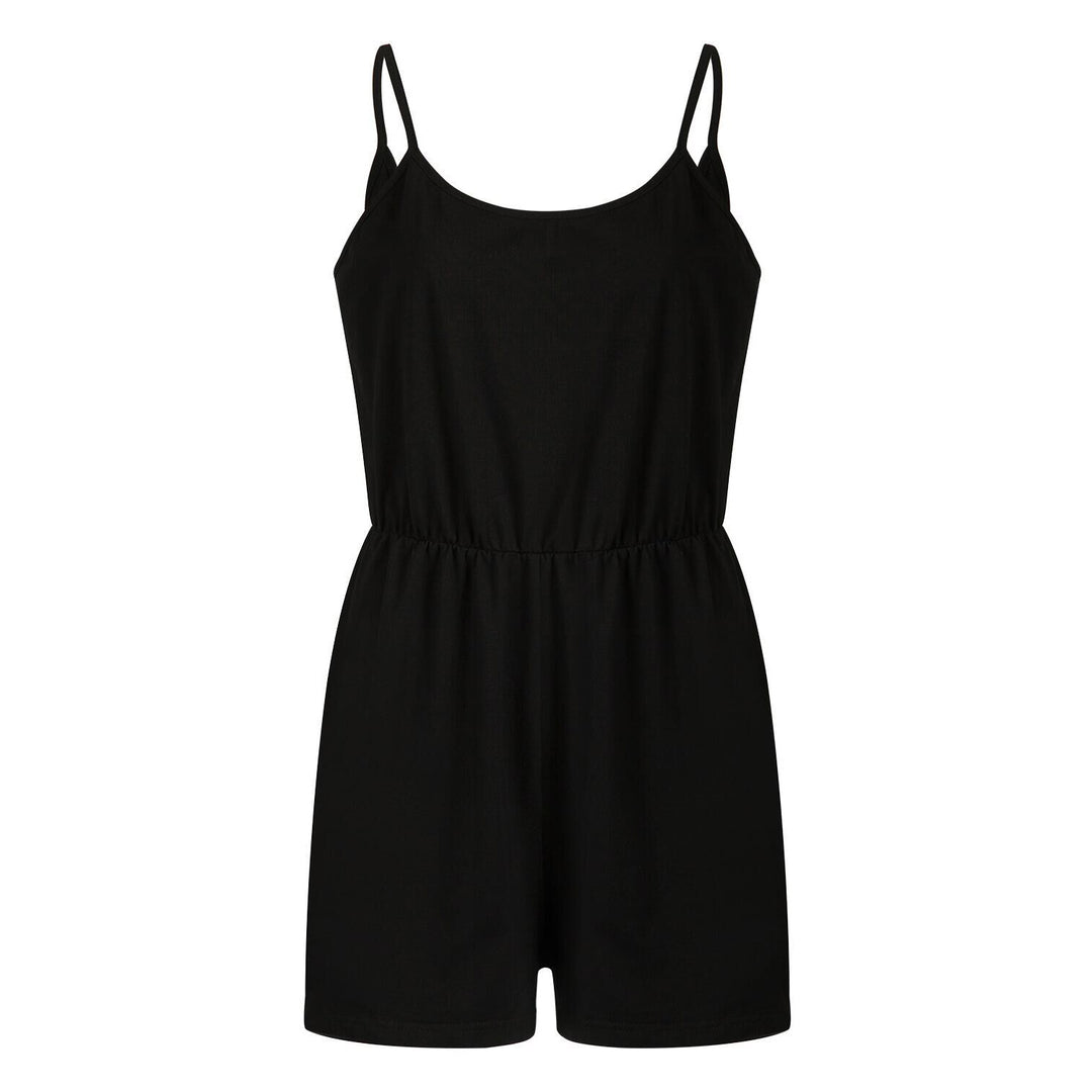Damen stylischer Jumpsuit mit verstellbaren Trägern und Gummizug in der Taille Drune