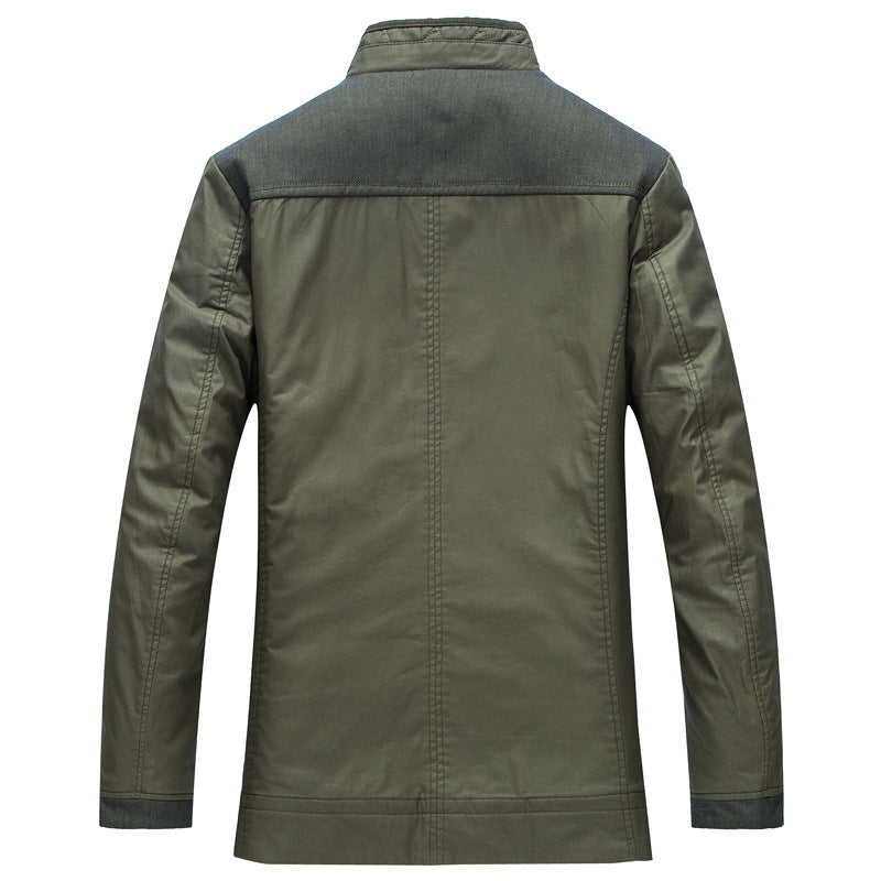 Herren Übergangsjacke im Fieldcoat-Stil mit Stehkragen und kariertem Innenfutter Drune