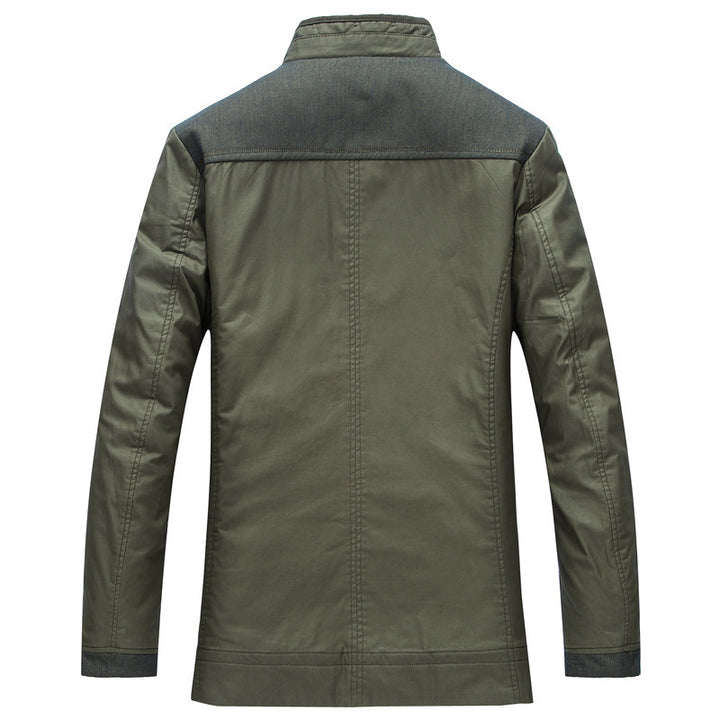 Herren Übergangsjacke im Fieldcoat-Stil mit Stehkragen und kariertem Innenfutter Drune