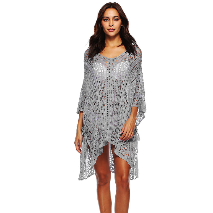 Damen Häkel-Strandtunika mit elegantem Schnitt und durchbrochenen Details Drune