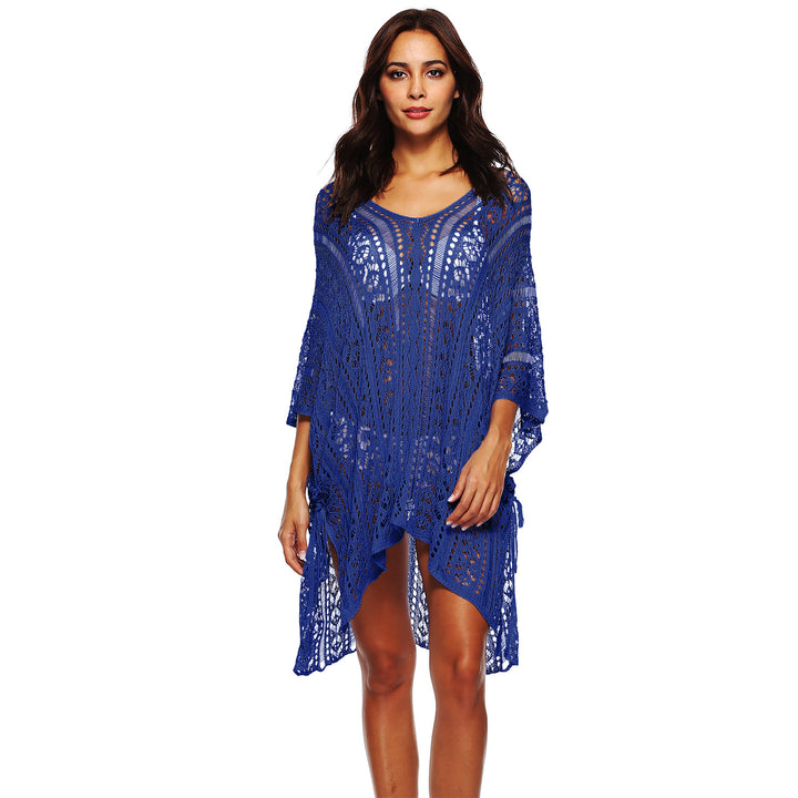 Damen Häkel-Strandtunika mit elegantem Schnitt und durchbrochenen Details Drune