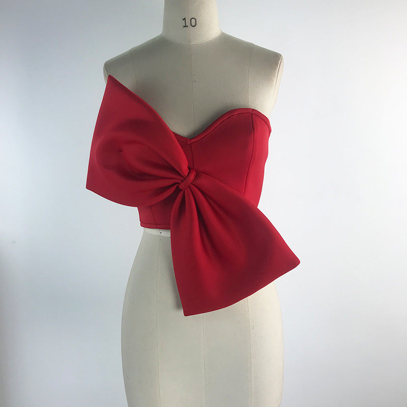 Damen Crop-Top mit voluminösem Schleifen-Design Drune