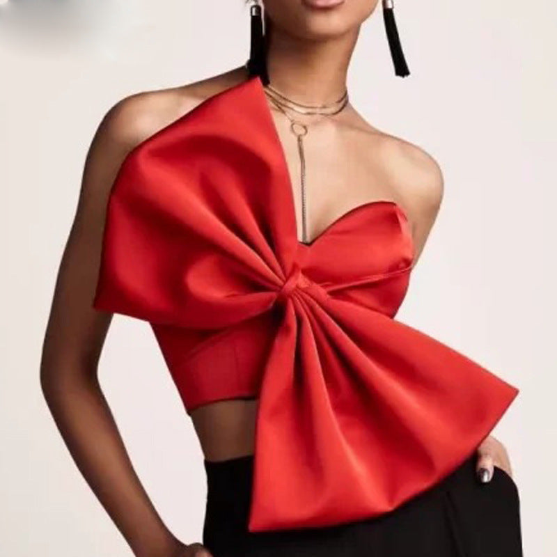 Damen Crop-Top mit voluminösem Schleifen-Design Drune