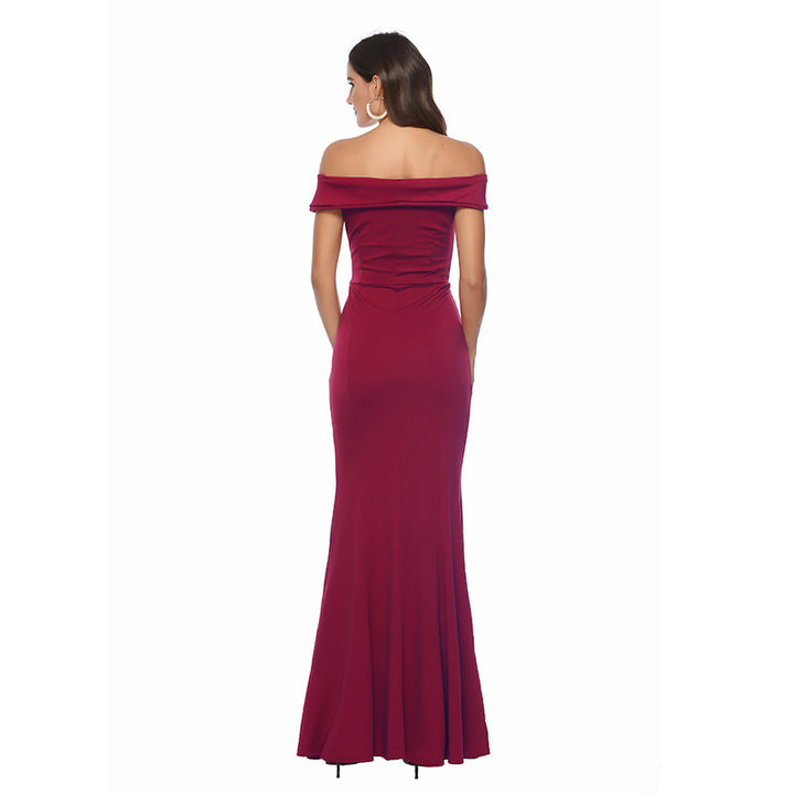 Damen Abendkleid mit schulterfreiem Design Drune