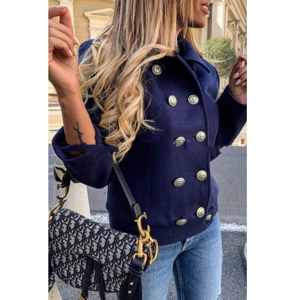 Drune | geknopfter militärisch inspirierter Blazer - auffällige goldene Knöpfe - Wollmischung - lässige & smarte Bekleidung
