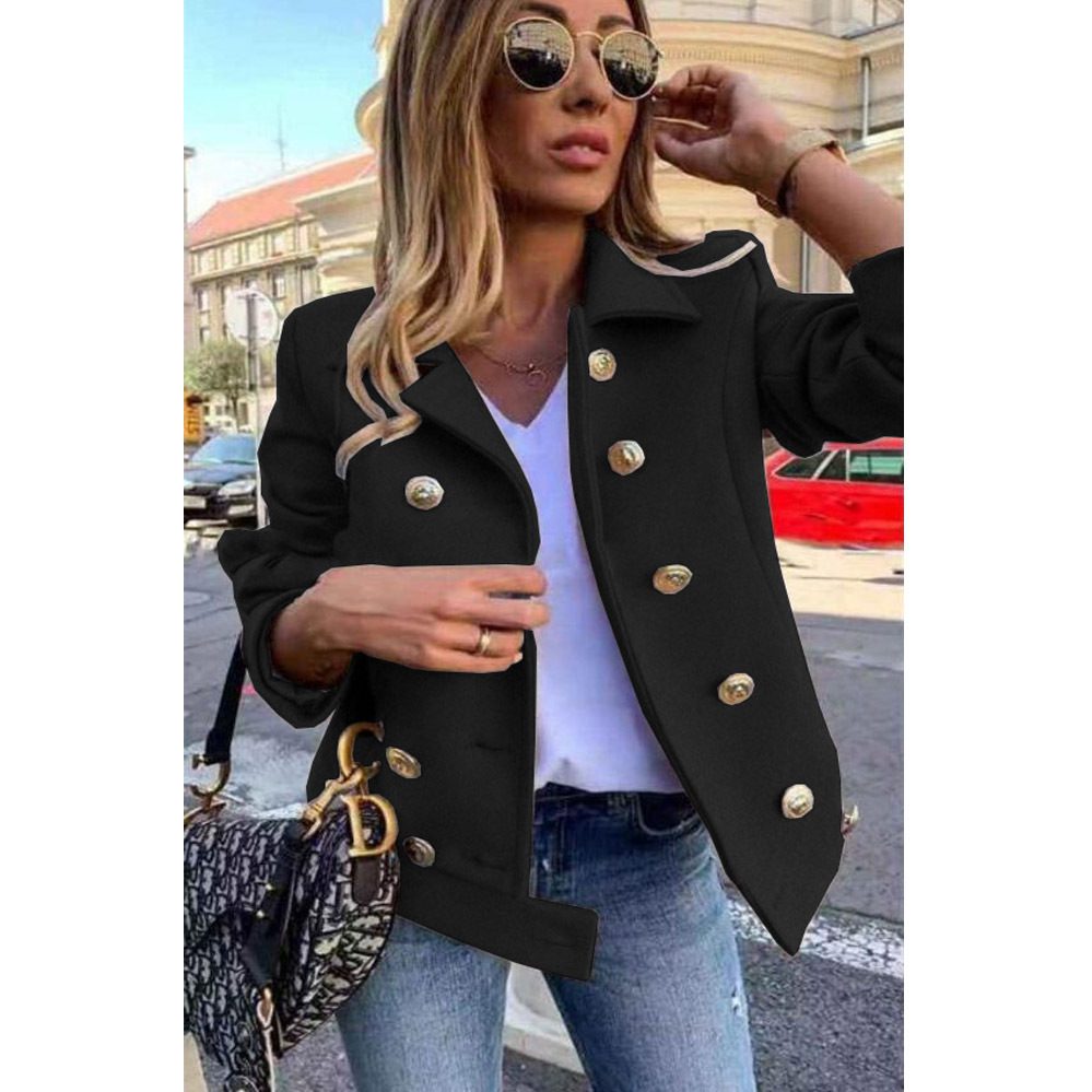 Drune | geknopfter militärisch inspirierter Blazer - auffällige goldene Knöpfe - Wollmischung - lässige & smarte Bekleidung