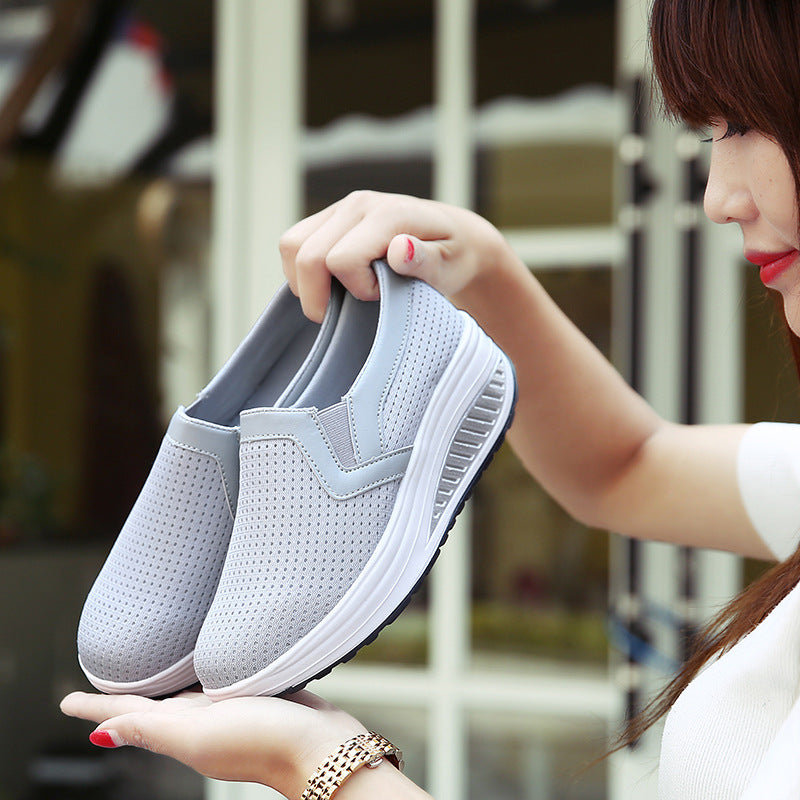 Damen nan komfortabler Schlupf-Sneaker aus luftiger Netzstruktur mit dämpfender Keilsohle Drune