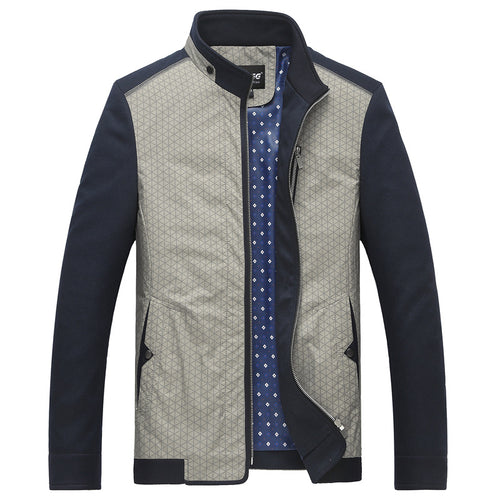Herren Hybrid-Übergangsjacke mit gesteppter Front, Jersey-Ärmeln und Stehkragen Drune
