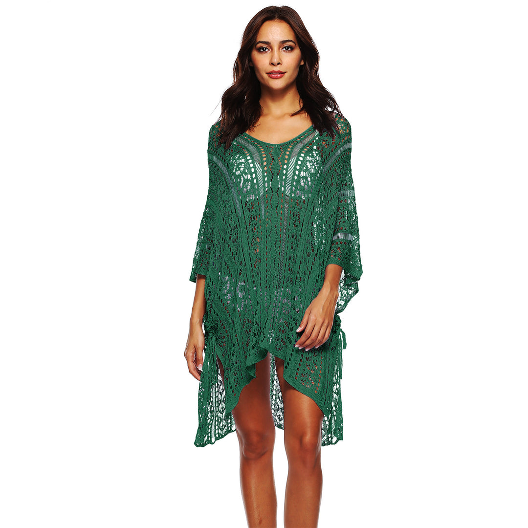 Damen Häkel-Strandtunika mit elegantem Schnitt und durchbrochenen Details Drune