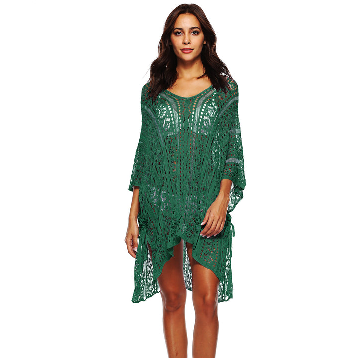 Damen Häkel-Strandtunika mit elegantem Schnitt und durchbrochenen Details Drune