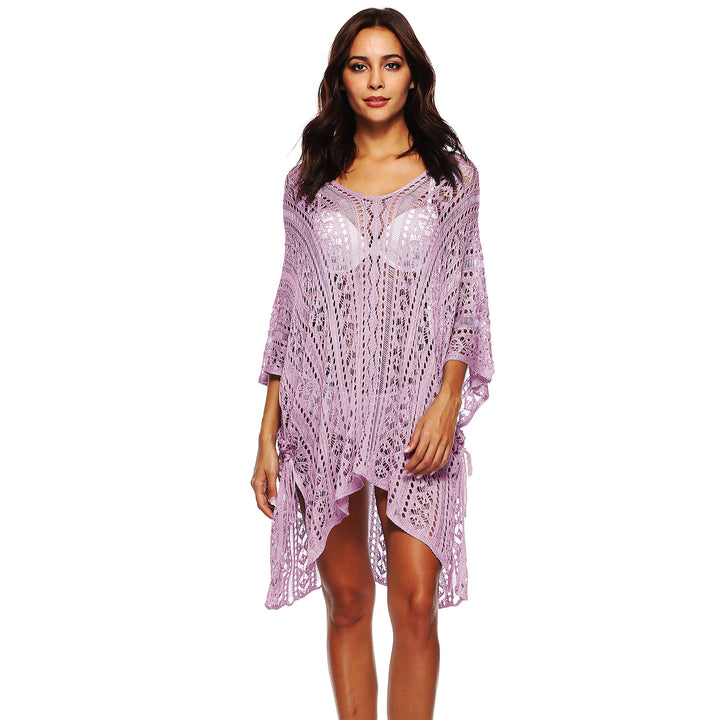 Damen Häkel-Strandtunika mit elegantem Schnitt und durchbrochenen Details Drune