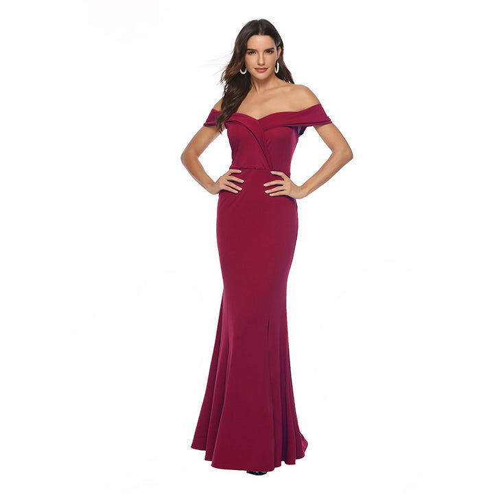 Damen Abendkleid mit schulterfreiem Design Drune