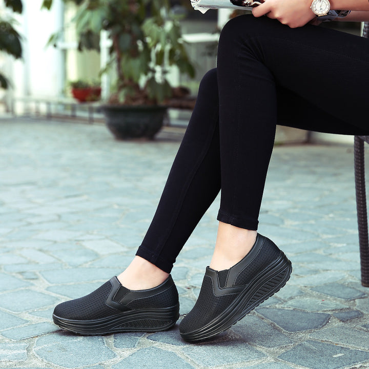 Damen nan komfortabler Schlupf-Sneaker aus luftiger Netzstruktur mit dämpfender Keilsohle Drune