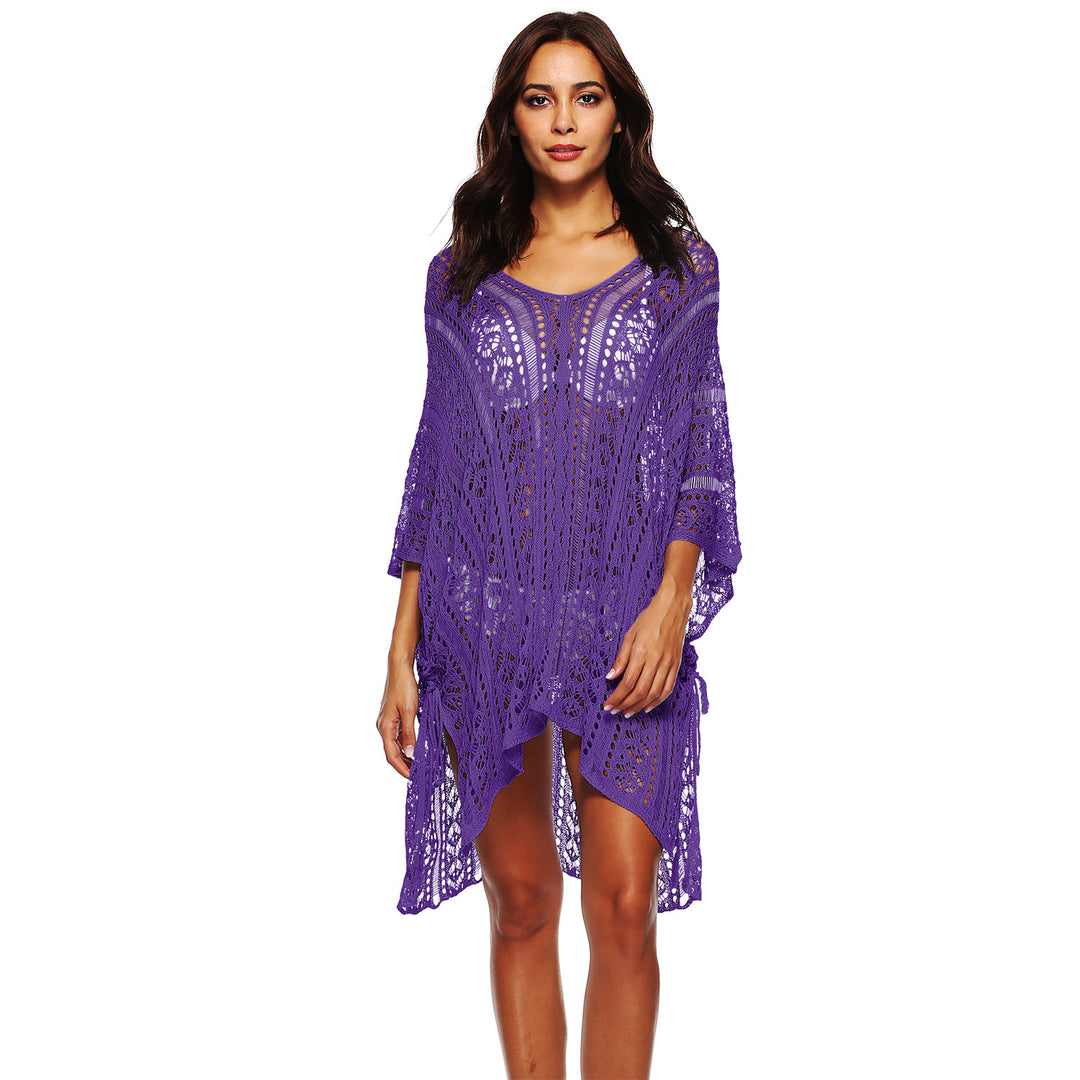 Damen Häkel-Strandtunika mit elegantem Schnitt und durchbrochenen Details Drune